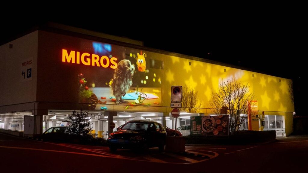 mld Lichtprojektionen Migros Weihnachtszeit 2019